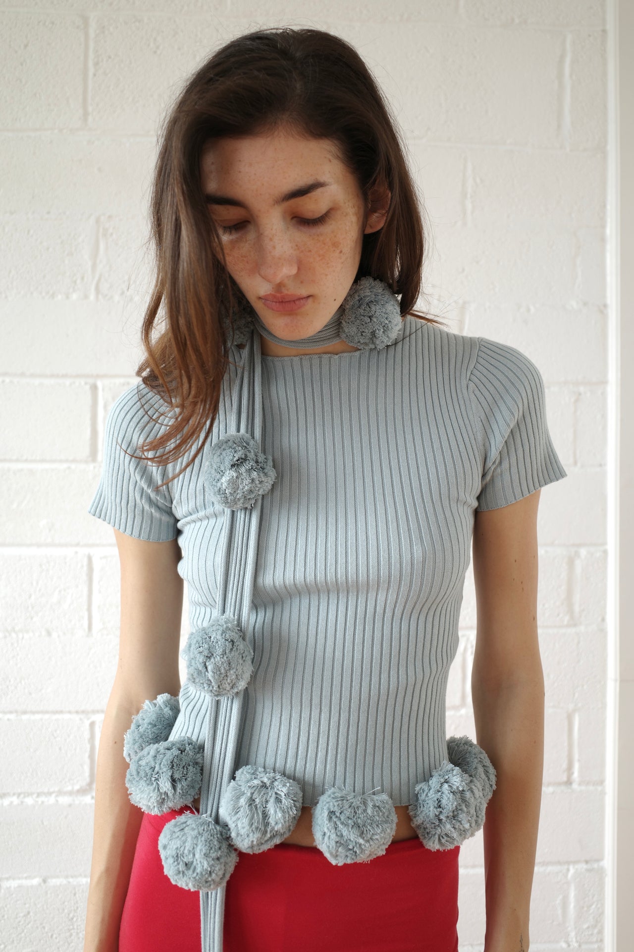 The Pom Pom Tee - Grey