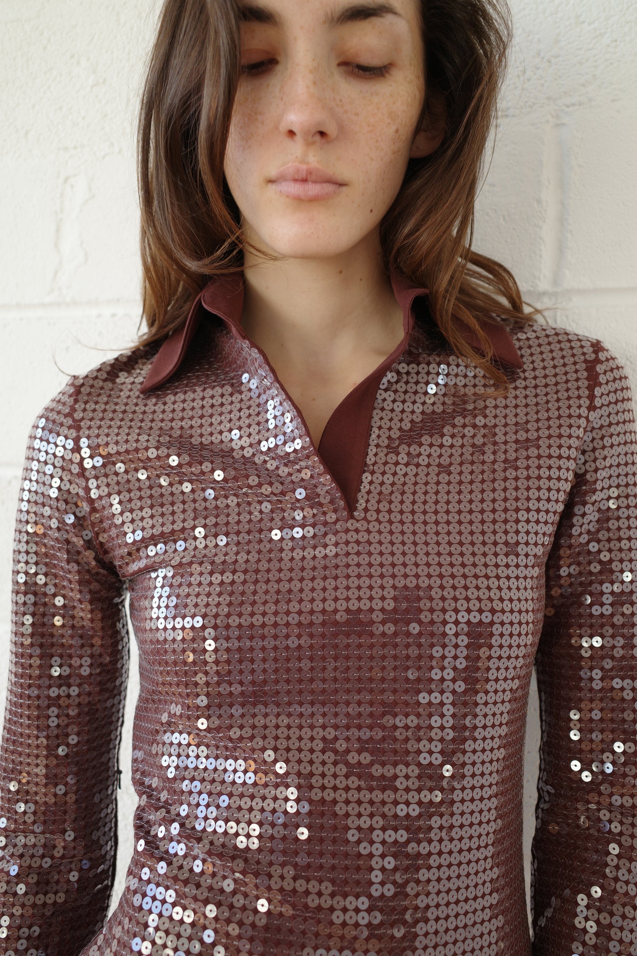 The Sequin Jersey Polo Mini Dress