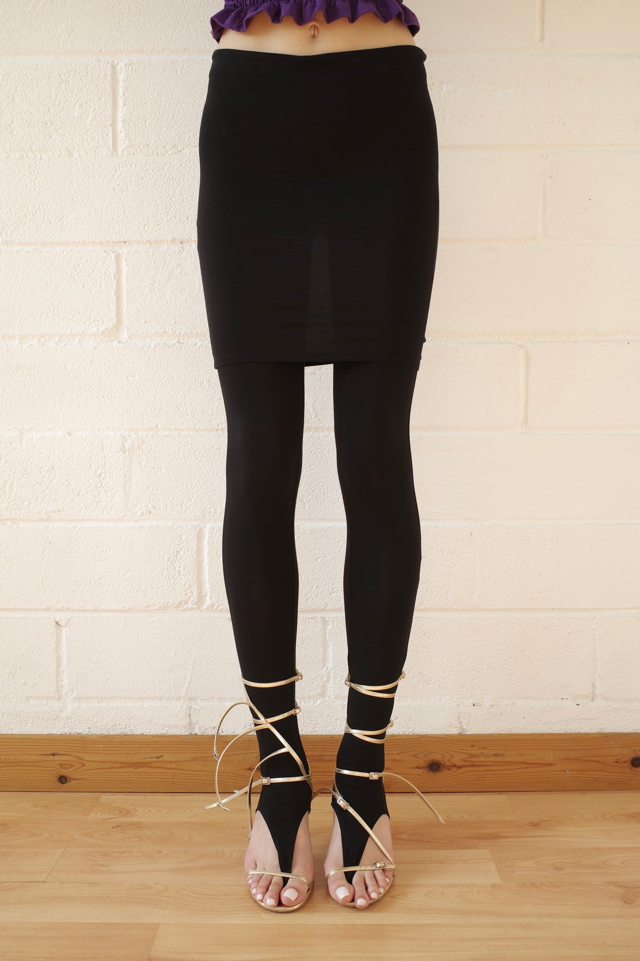 The Skirt Thong Legging - Black