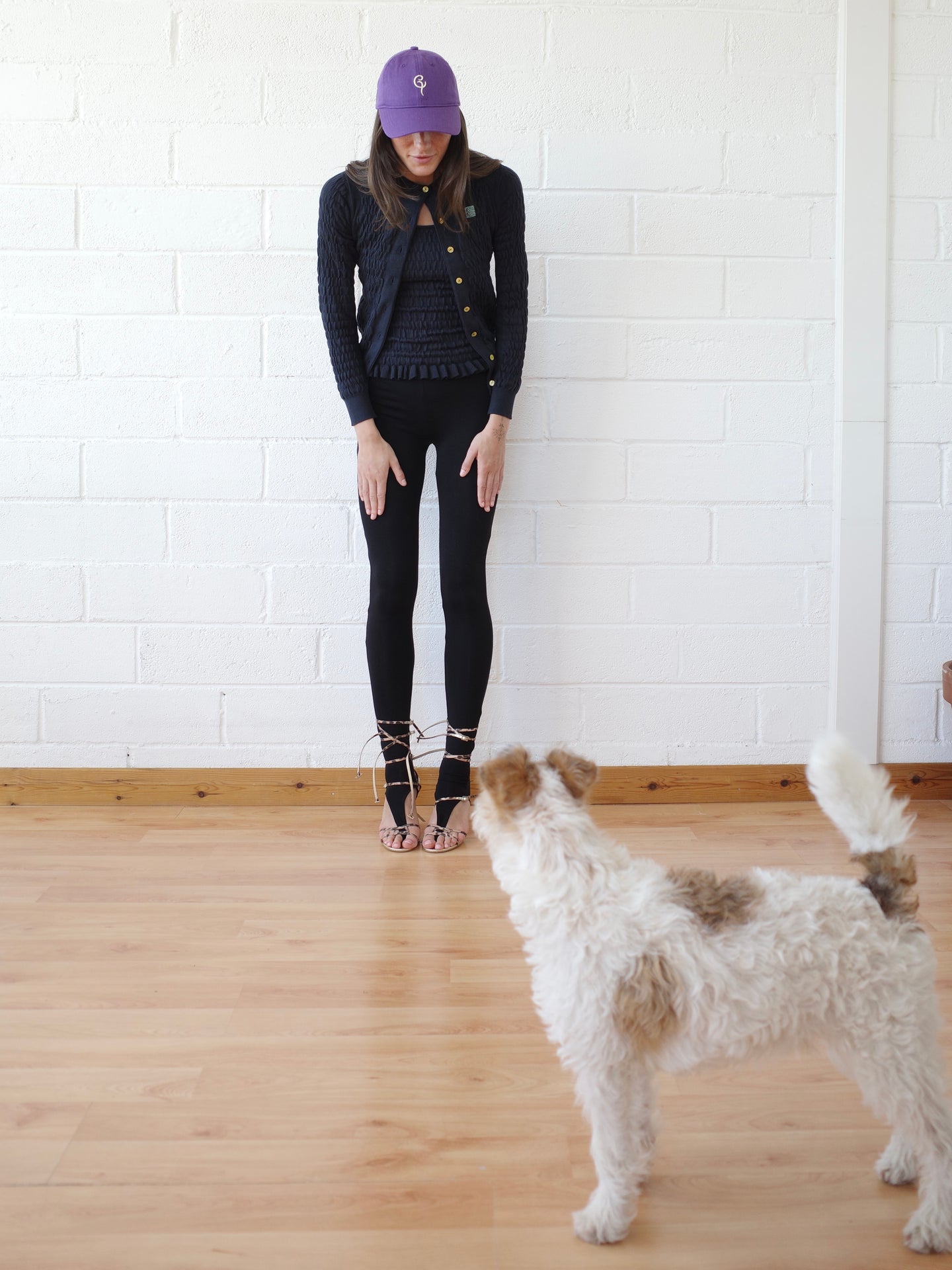 The Shirred Knit Cashmere Cardigan - Navy
