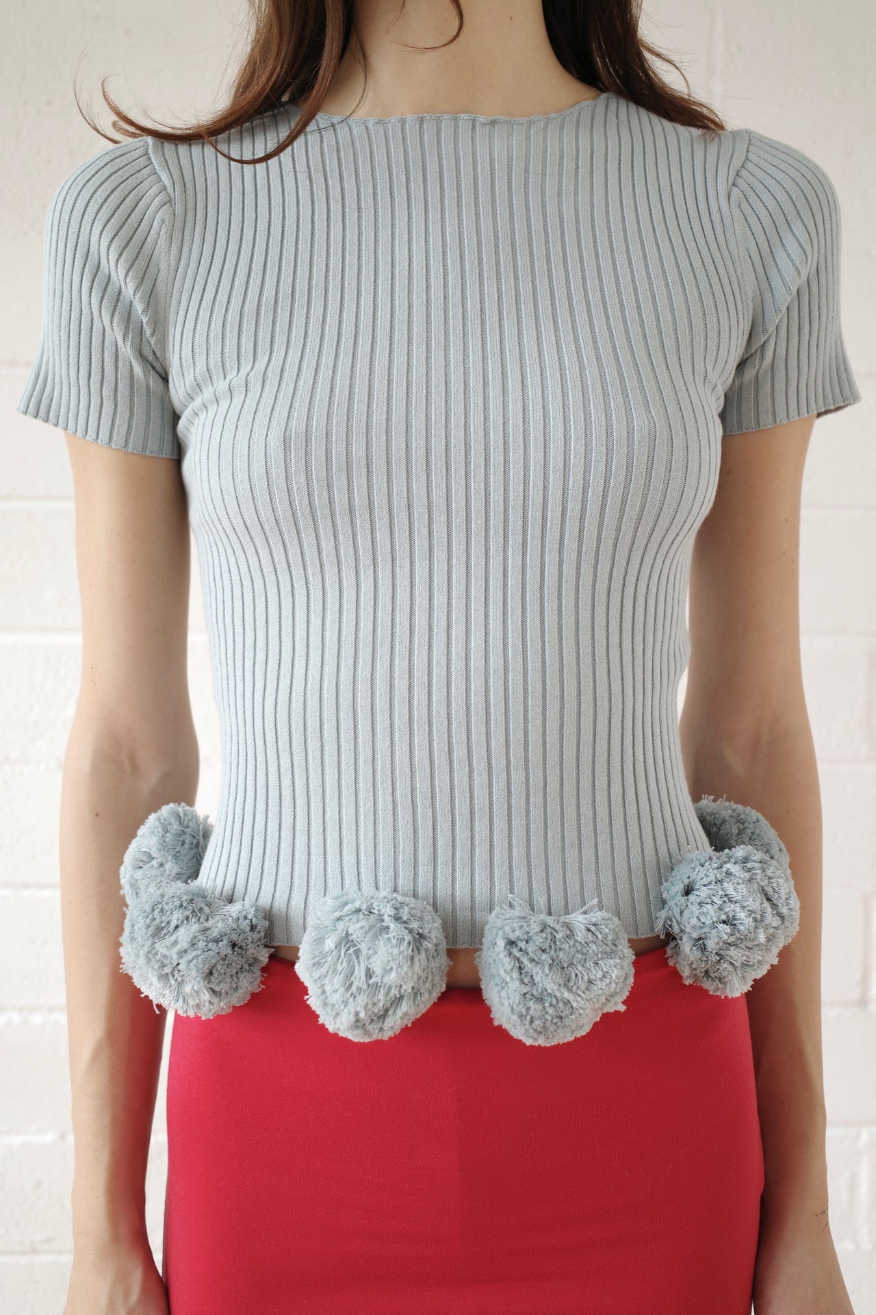 The Pom Pom Tee - Grey